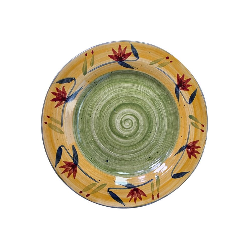 Set of 2 Pier 1 Elizabeth Stoneware Dinner Plates 11 5/8" (slight flaw)